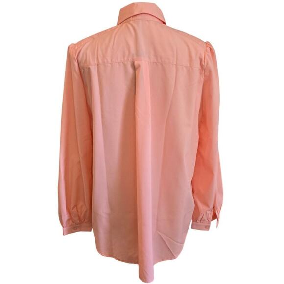 Storet NWT Women's Coral Padded Shoulder Button-up Blouse Sz S/M - Picture 4 of 8